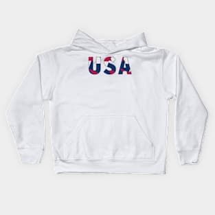 United States USA Red White and Blue Kids Hoodie